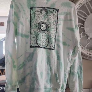 Lightweight celestial tyedye hoodie sz m